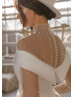 Pearl Beaded Ivory Satin Royal Wedding Dress